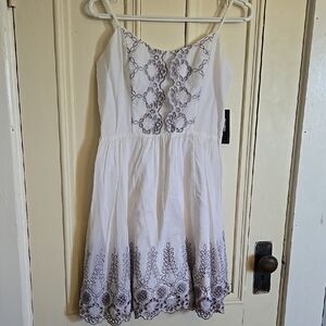 Cotton White Dress with Embroidered Details